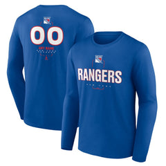 New York Rangers Personalized Name & Number Midfielder Long Sleeve T-Shirt - Blue T-shirts