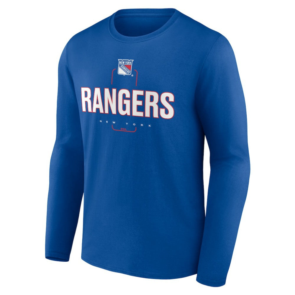 New York Rangers Personalized Name & Number Midfielder Long Sleeve T-Shirt - Blue T-shirts
