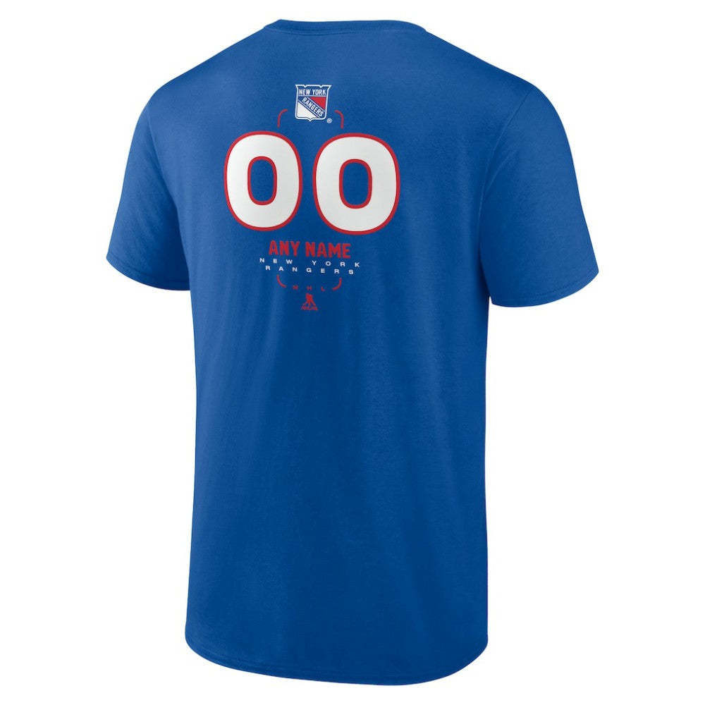 New York Rangers Personalized Name & Number Midfielder T-Shirt - Blue T-shirts