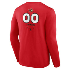 Ottawa Senators Personalized Name & Number Midfielder Long Sleeve T-Shirt - Red T-shirts