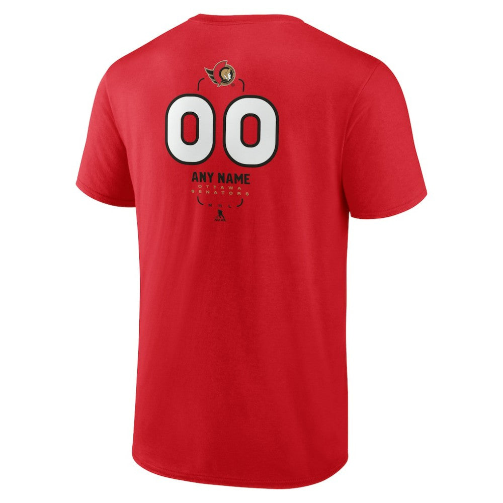 Ottawa Senators Personalized Name & Number Midfielder T-Shirt - Red T-shirts