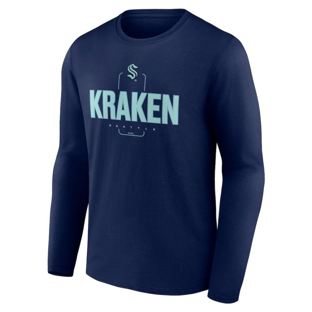 Seattle Kraken Personalized Name & Number Midfielder Long Sleeve T-Shirt - Deep Sea Blue T-shirts