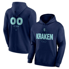 Seattle Kraken Personalized Name & Number Midfielder Pullover Hoodie - Deep Sea Blue Hoodies