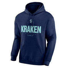 Seattle Kraken Personalized Name & Number Midfielder Pullover Hoodie - Deep Sea Blue Hoodies