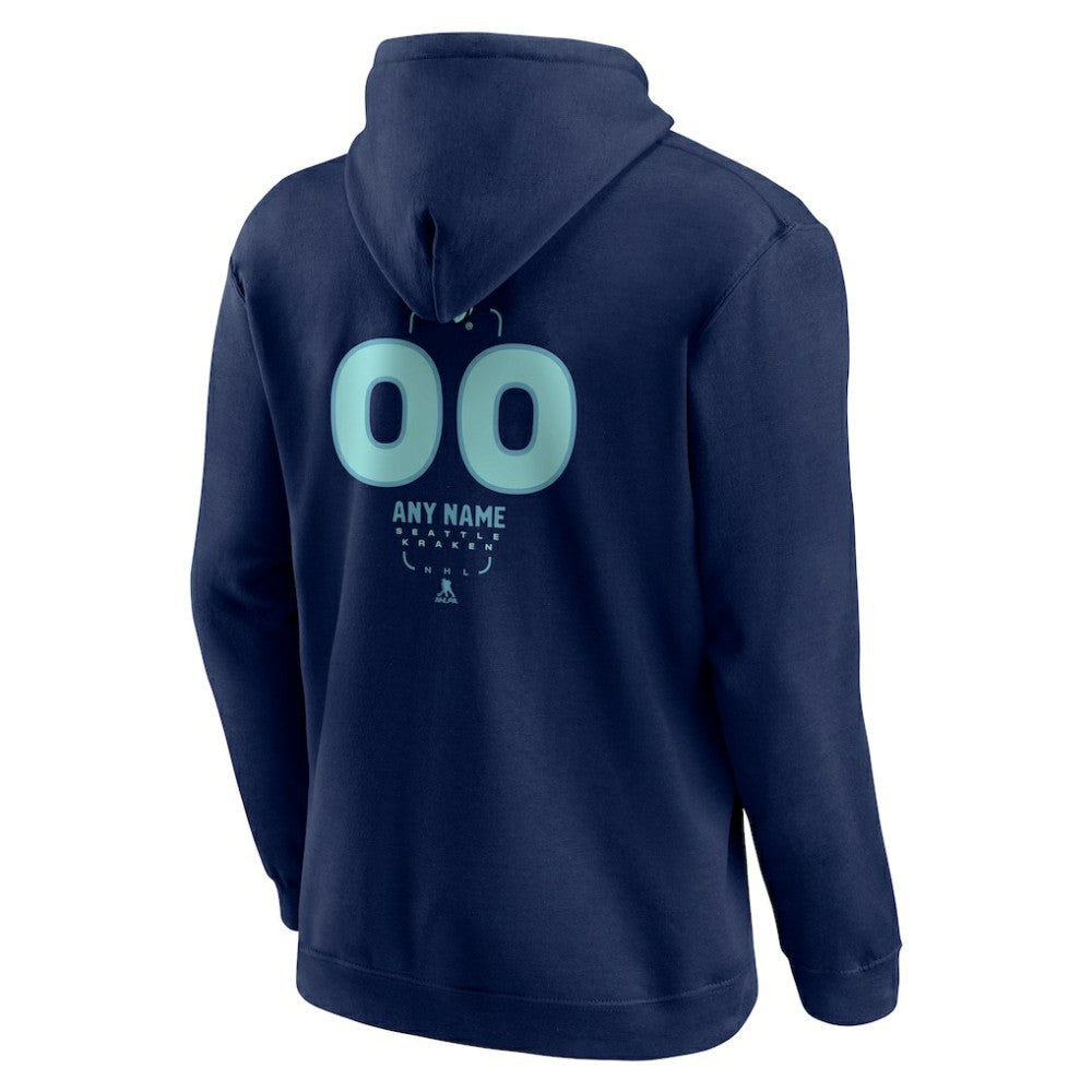 Seattle Kraken Personalized Name & Number Midfielder Pullover Hoodie - Deep Sea Blue Hoodies
