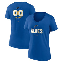 St. Louis Blues Women's Personalized Name & Number Midfielder V-Neck T-Shirt - Blue T-shirts