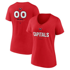 Washington Capitals Women's Personalized Name & Number Midfielder V-Neck T-Shirt - Red T-shirts