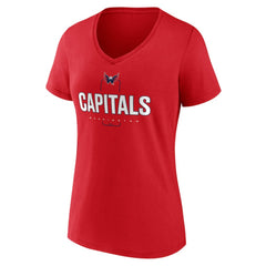 Washington Capitals Women's Personalized Name & Number Midfielder V-Neck T-Shirt - Red T-shirts