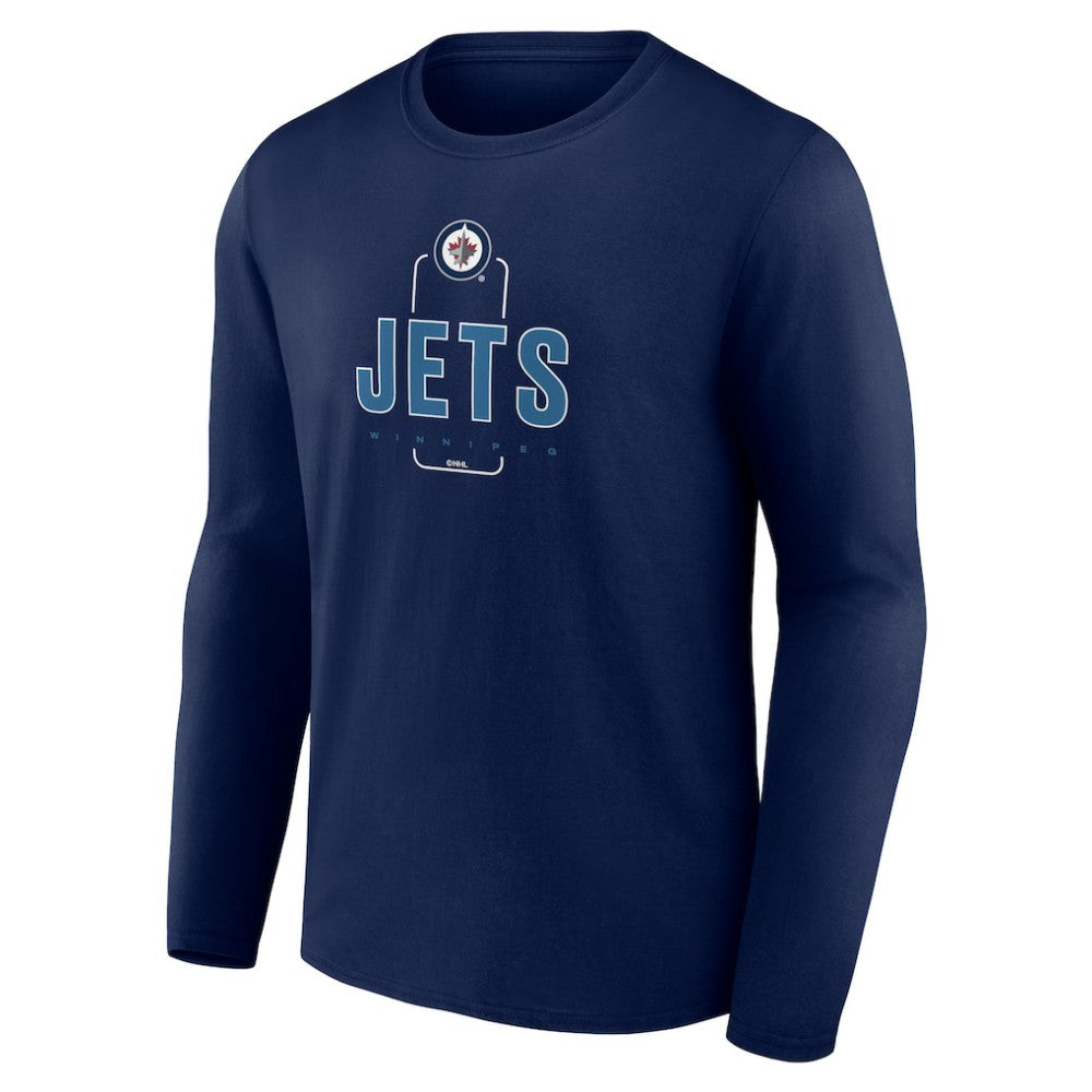 Winnipeg Jets Personalized Name & Number Midfielder Long Sleeve T-Shirt - Navy T-shirts
