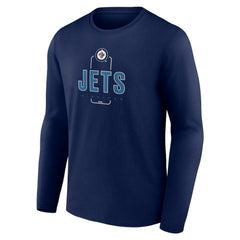 Winnipeg Jets Personalized Name & Number Midfielder Long Sleeve T-Shirt - Navy T-shirts