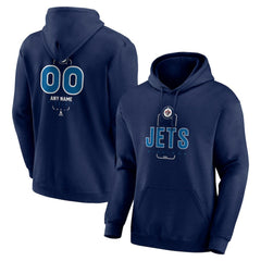 Winnipeg Jets Personalized Name & Number Midfielder Pullover Hoodie - Navy Hoodies