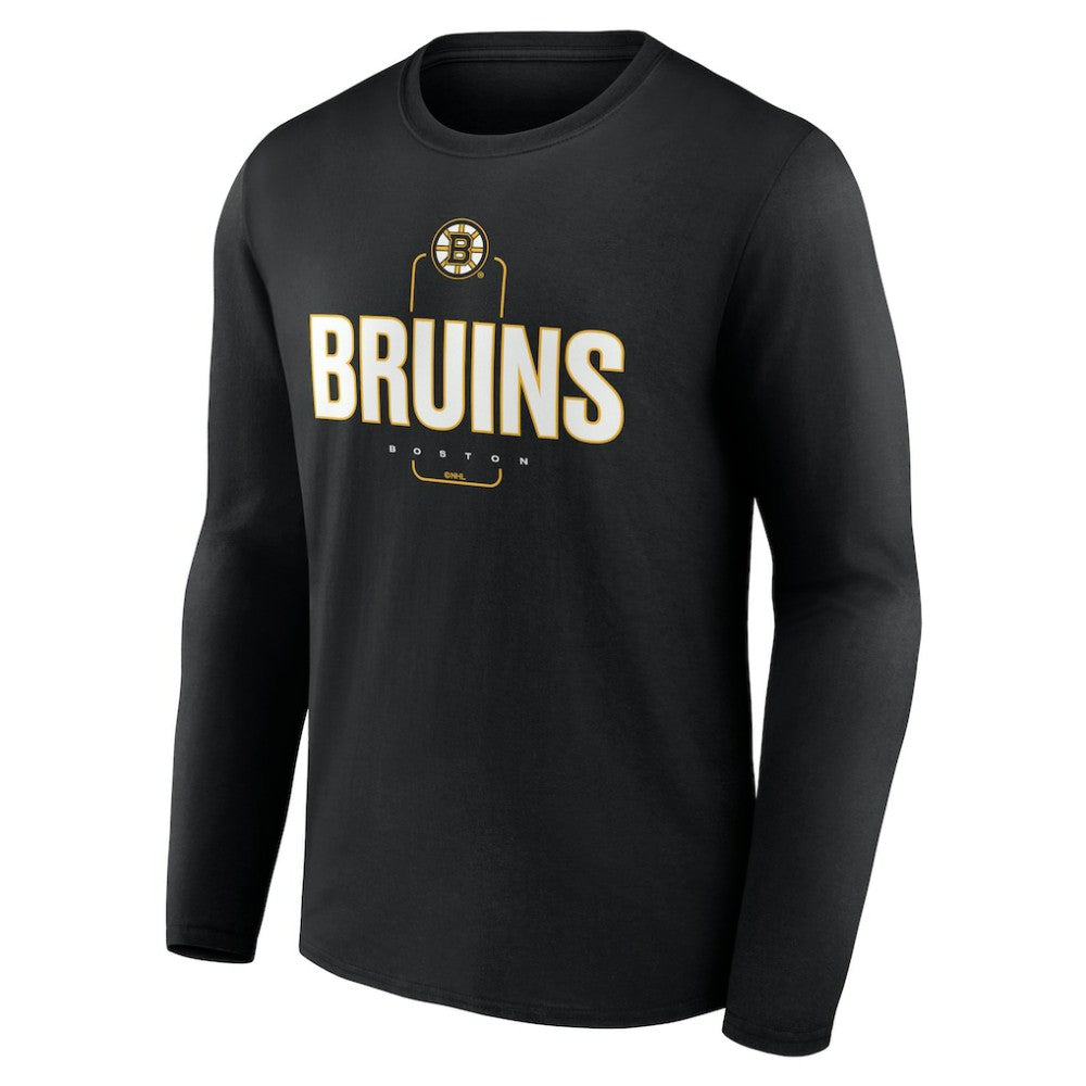 Boston Bruins Personalized Name & Number Midfielder Long Sleeve T-Shirt - Black T-shirts