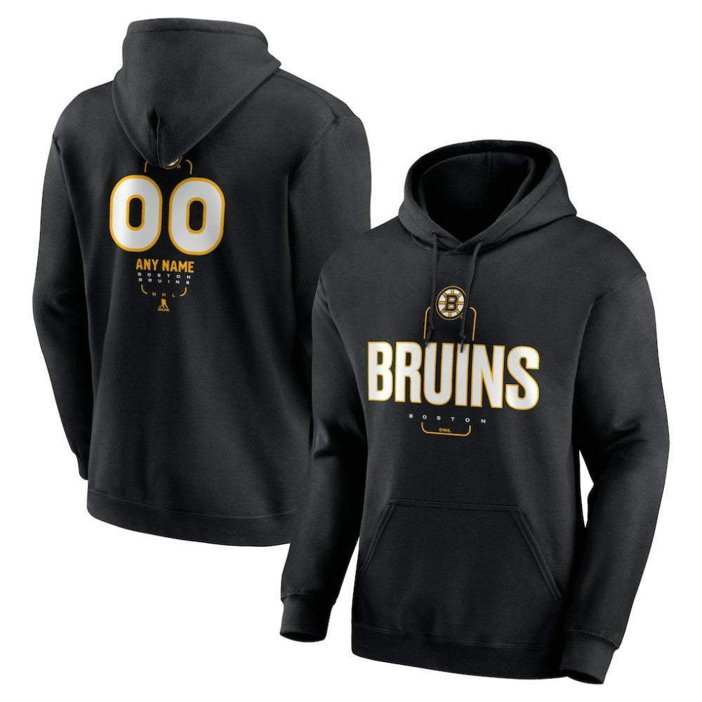 Boston Bruins Personalized Name & Number Midfielder Pullover Hoodie - Black Hoodies