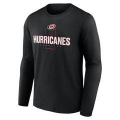 Carolina Hurricanes Personalized Name & Number Midfielder Long Sleeve T-Shirt - Black T-shirts