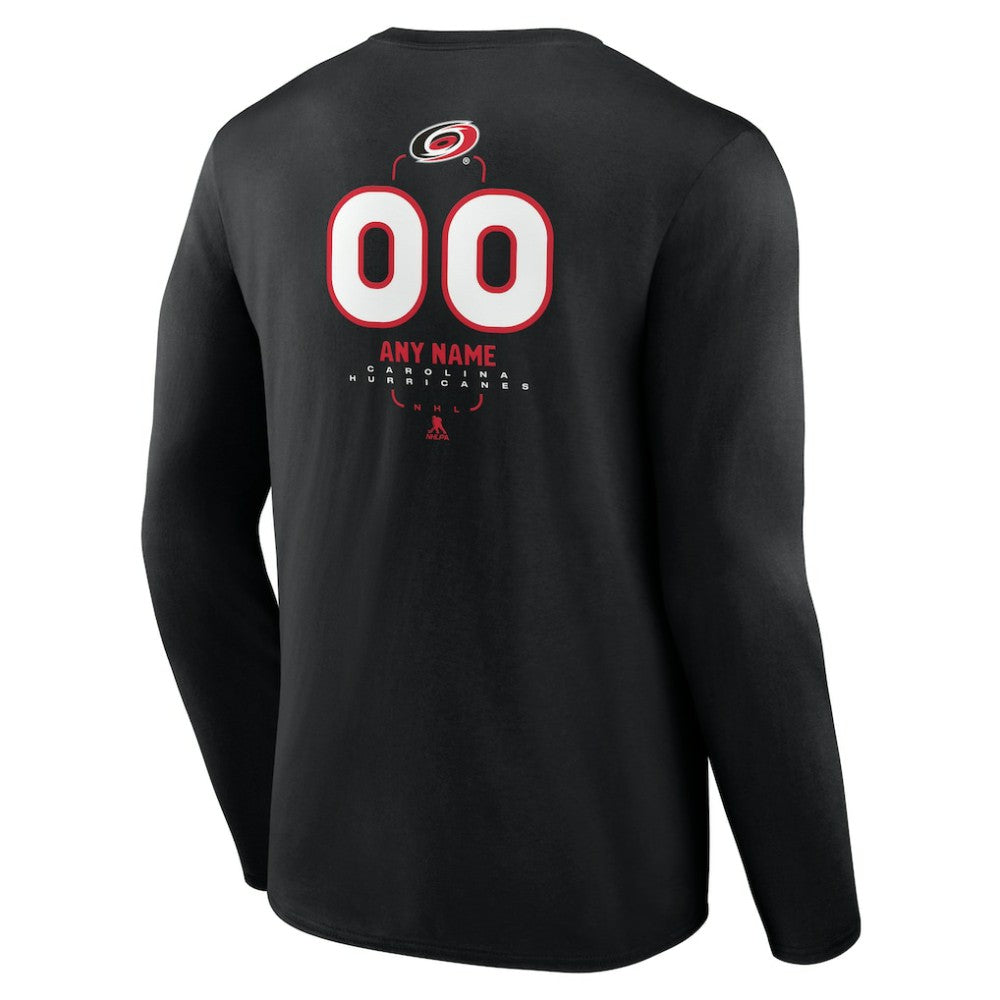 Carolina Hurricanes Personalized Name & Number Midfielder Long Sleeve T-Shirt - Black T-shirts