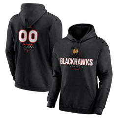 Chicago Blackhawks Personalized Name & Number Midfielder Pullover Hoodie - Black Hoodies