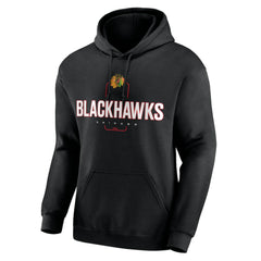 Chicago Blackhawks Personalized Name & Number Midfielder Pullover Hoodie - Black Hoodies