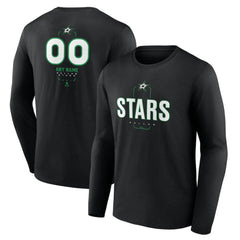 Dallas Stars Personalized Name & Number Midfielder Long Sleeve T-Shirt - Black T-shirts