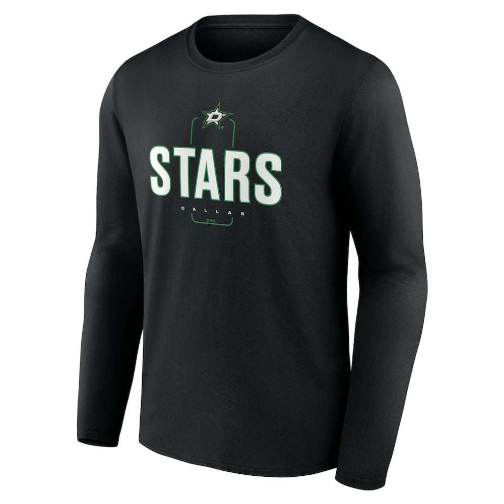 Dallas Stars Personalized Name & Number Midfielder Long Sleeve T-Shirt - Black T-shirts