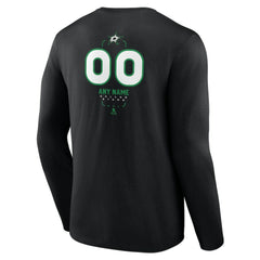 Dallas Stars Personalized Name & Number Midfielder Long Sleeve T-Shirt - Black T-shirts