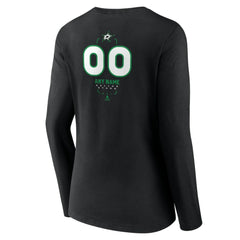 Dallas Stars Women's Personalized Name & Number Midfielder Long Sleeve V-Neck T-Shirt - Black T-shirts