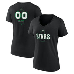 Dallas Stars Women's Personalized Name & Number Midfielder V-Neck T-Shirt - Black T-shirts
