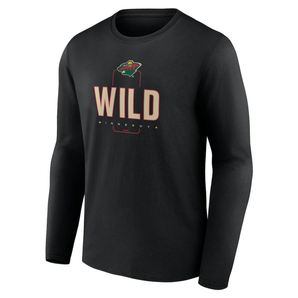 Minnesota Wild Personalized Name & Number Midfielder Long Sleeve T-Shirt - Black T-shirts