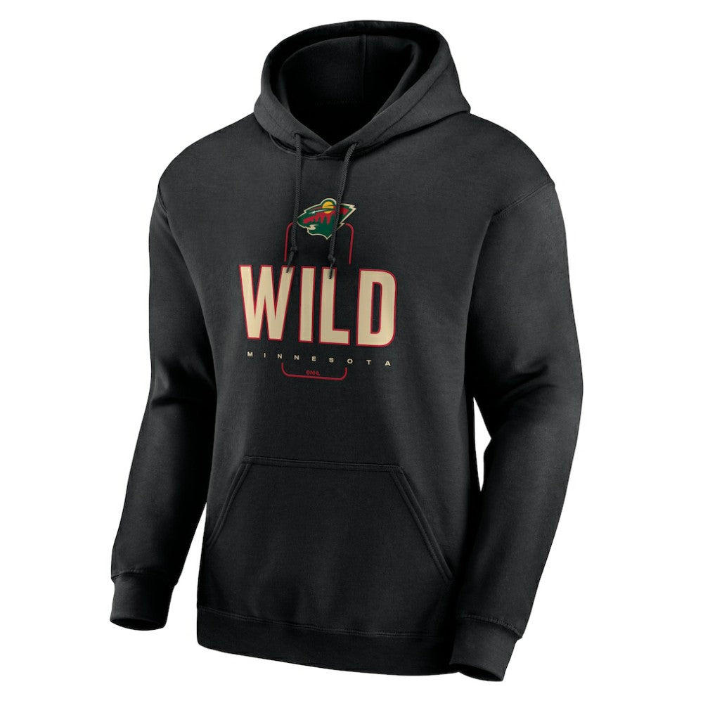 Minnesota Wild Personalized Name & Number Midfielder Pullover Hoodie - Black Hoodies