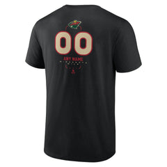Minnesota Wild Personalized Name & Number Midfielder T-Shirt - Black T-shirts