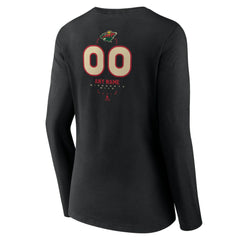 Minnesota Wild Women's Personalized Name & Number Midfielder Long Sleeve V-Neck T-Shirt - Black T-shirts