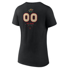 Minnesota Wild Women's Personalized Name & Number Midfielder V-Neck T-Shirt - Black T-shirts