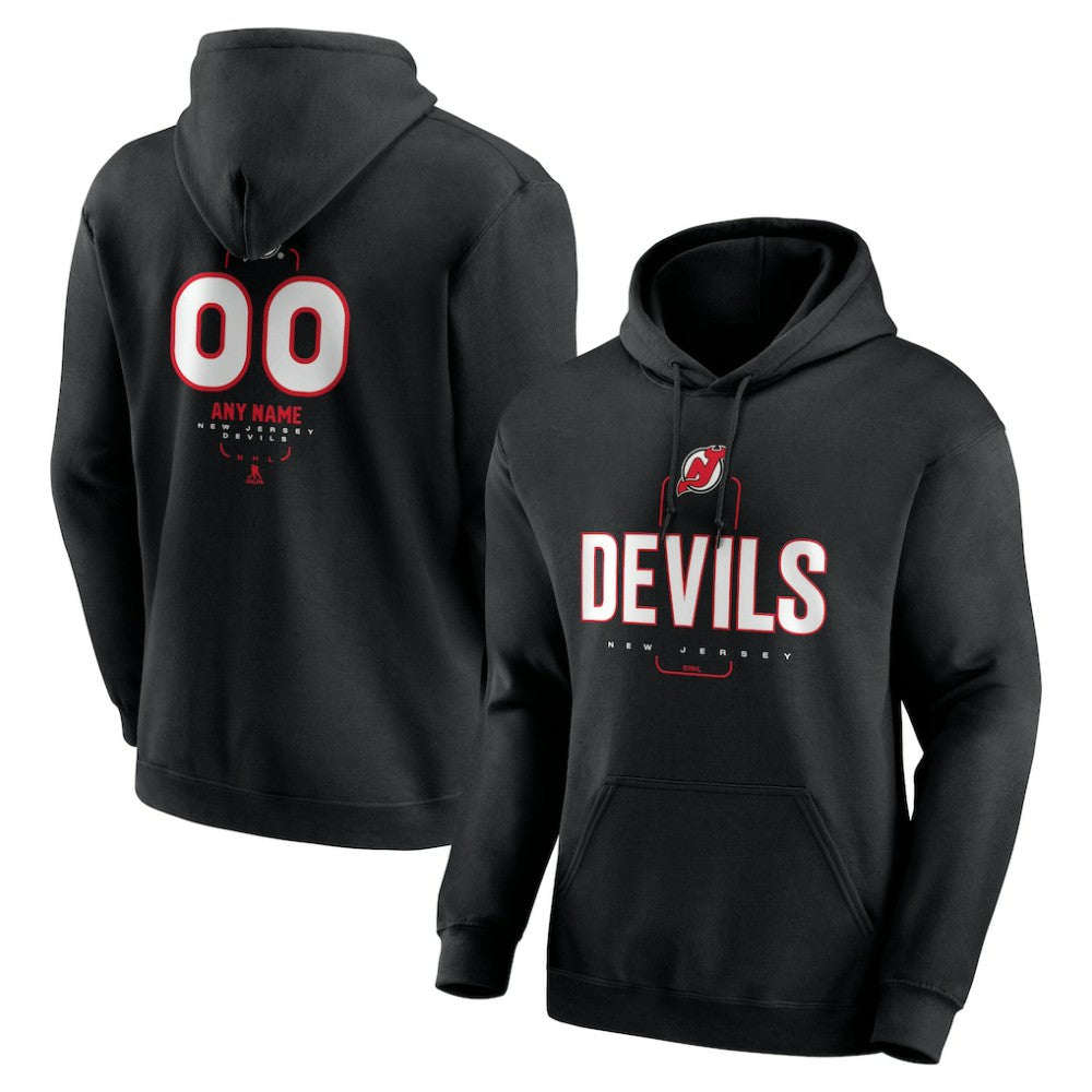 New Jersey Devils Personalized Name & Number Midfielder Pullover Hoodie - Black Jerseys