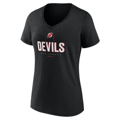 New Jersey Devils Women's Personalized Name & Number Midfielder V-Neck T-Shirt - Black T-shirts