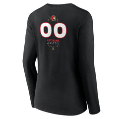 Ottawa Senators Women's Personalized Name & Number Midfielder Long Sleeve V-Neck T-Shirt - Black T-shirts