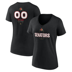 Ottawa Senators Women's Personalized Name & Number Midfielder V-Neck T-Shirt - Black T-shirts
