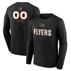 Philadelphia Flyers Personalized Name & Number Midfielder Long Sleeve T-Shirt - Black T-shirts