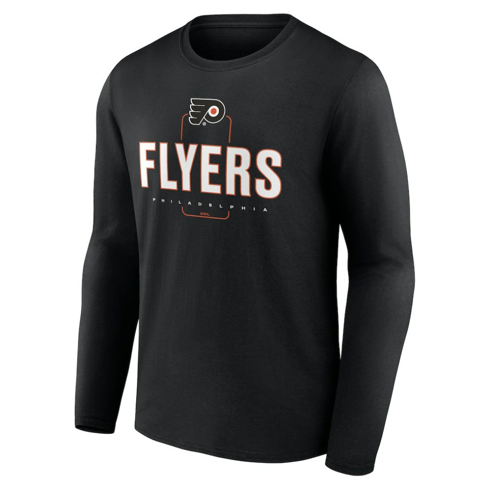 Philadelphia Flyers Personalized Name & Number Midfielder Long Sleeve T-Shirt - Black T-shirts