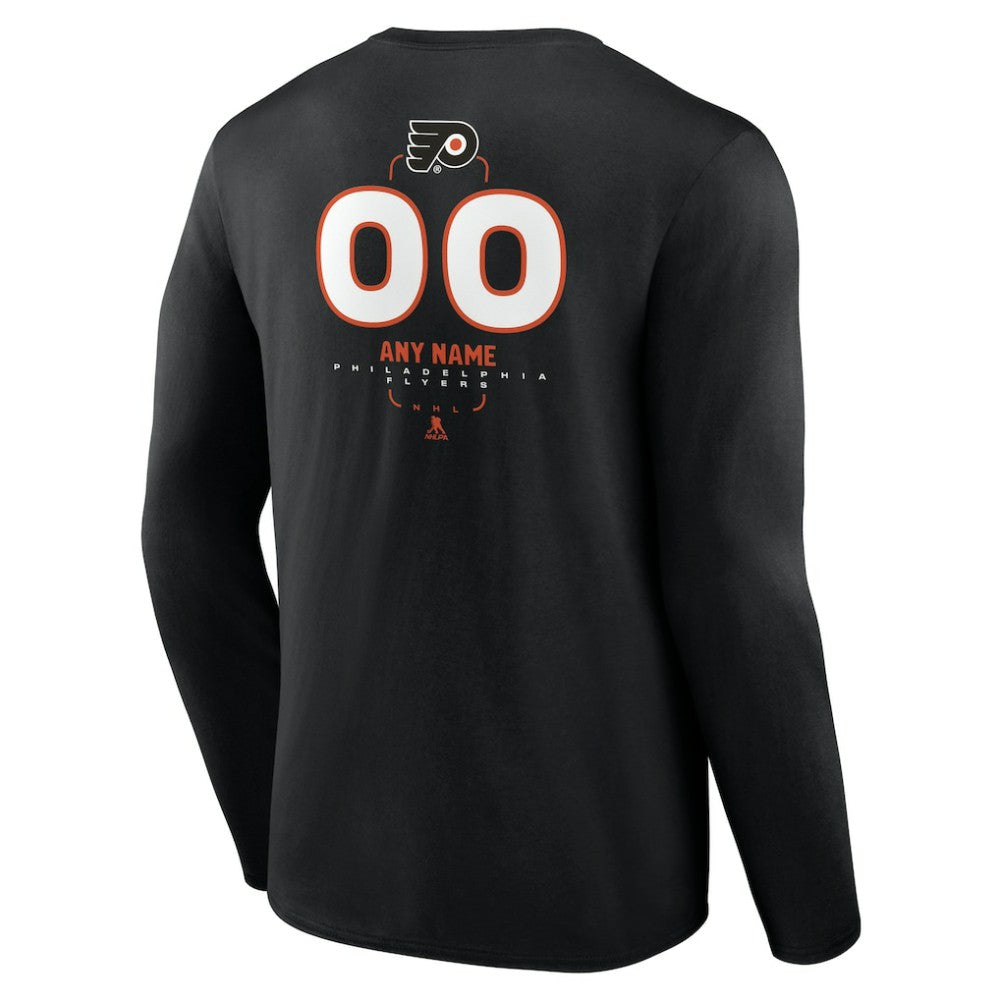 Philadelphia Flyers Personalized Name & Number Midfielder Long Sleeve T-Shirt - Black T-shirts