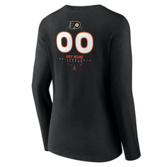 Philadelphia Flyers Women's Personalized Name & Number Midfielder Long Sleeve V-Neck T-Shirt - Black T-shirts