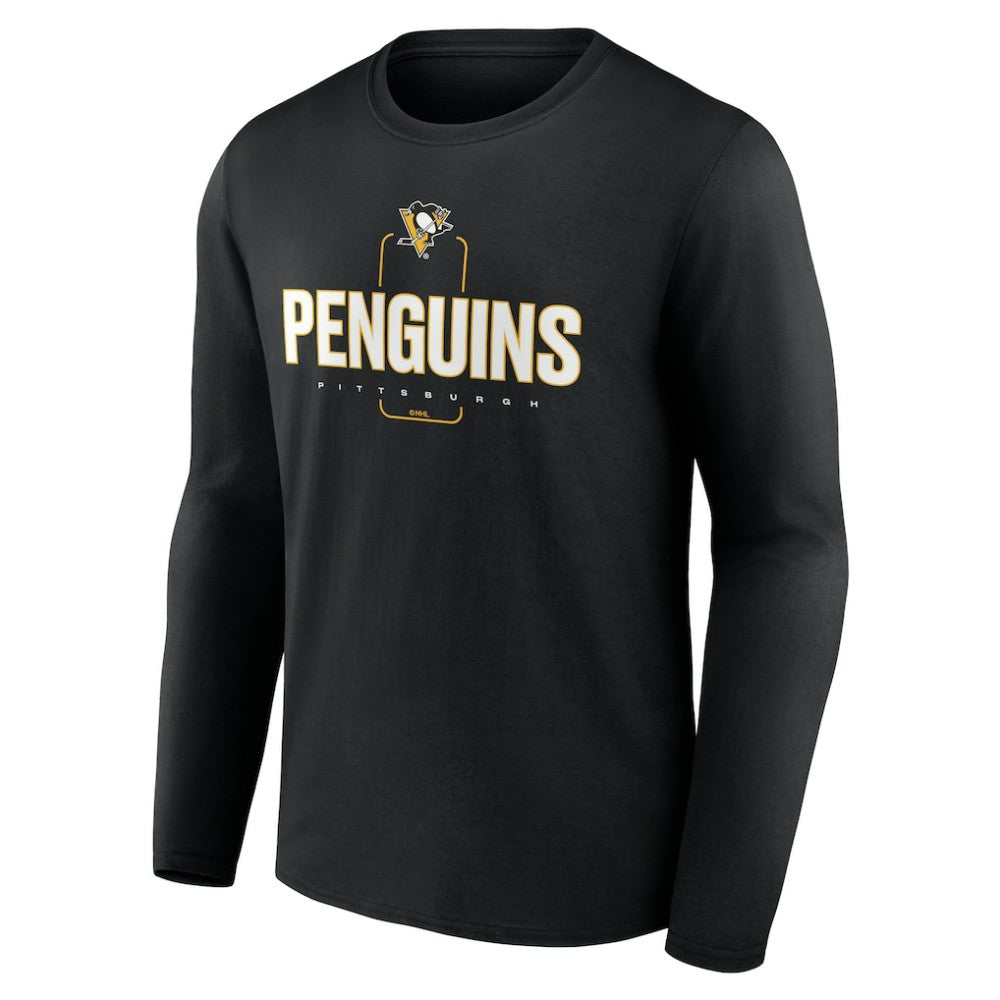 Pittsburgh Penguins Personalized Name & Number Midfielder Long Sleeve T-Shirt - Black T-shirts