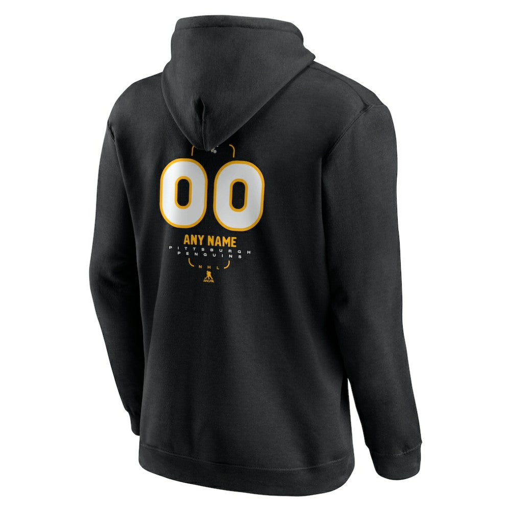 Pittsburgh Penguins Personalized Name & Number Midfielder Pullover Hoodie - Black Hoodies