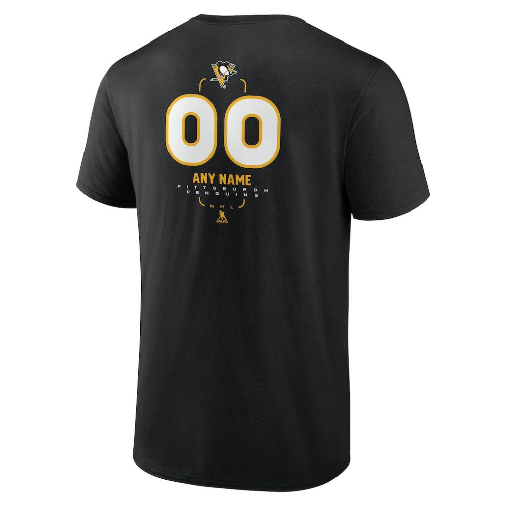 Pittsburgh Penguins Personalized Name & Number Midfielder T-Shirt - Black T-shirts