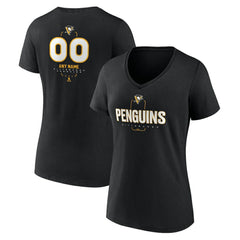 Pittsburgh Penguins Women's Personalized Name & Number Midfielder V-Neck T-Shirt - Black T-shirts