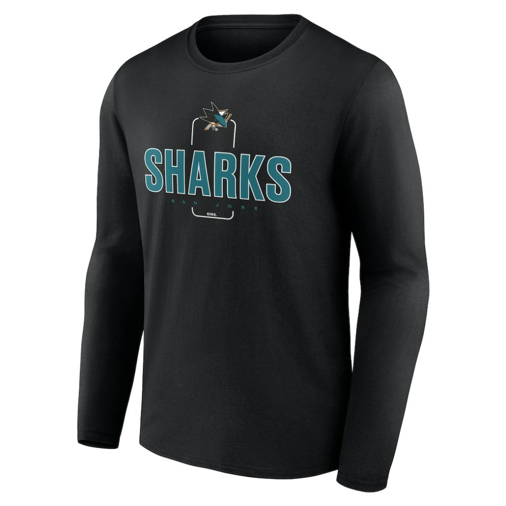 San Jose Sharks Personalized Name & Number Midfielder Long Sleeve T-Shirt - Black T-shirts