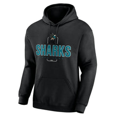 San Jose Sharks Personalized Name & Number Midfielder Pullover Hoodie - Black Hoodies