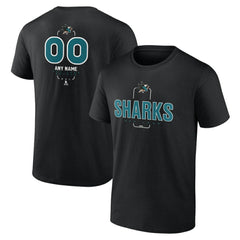 San Jose Sharks Personalized Name & Number Midfielder T-Shirt - Black T-shirts