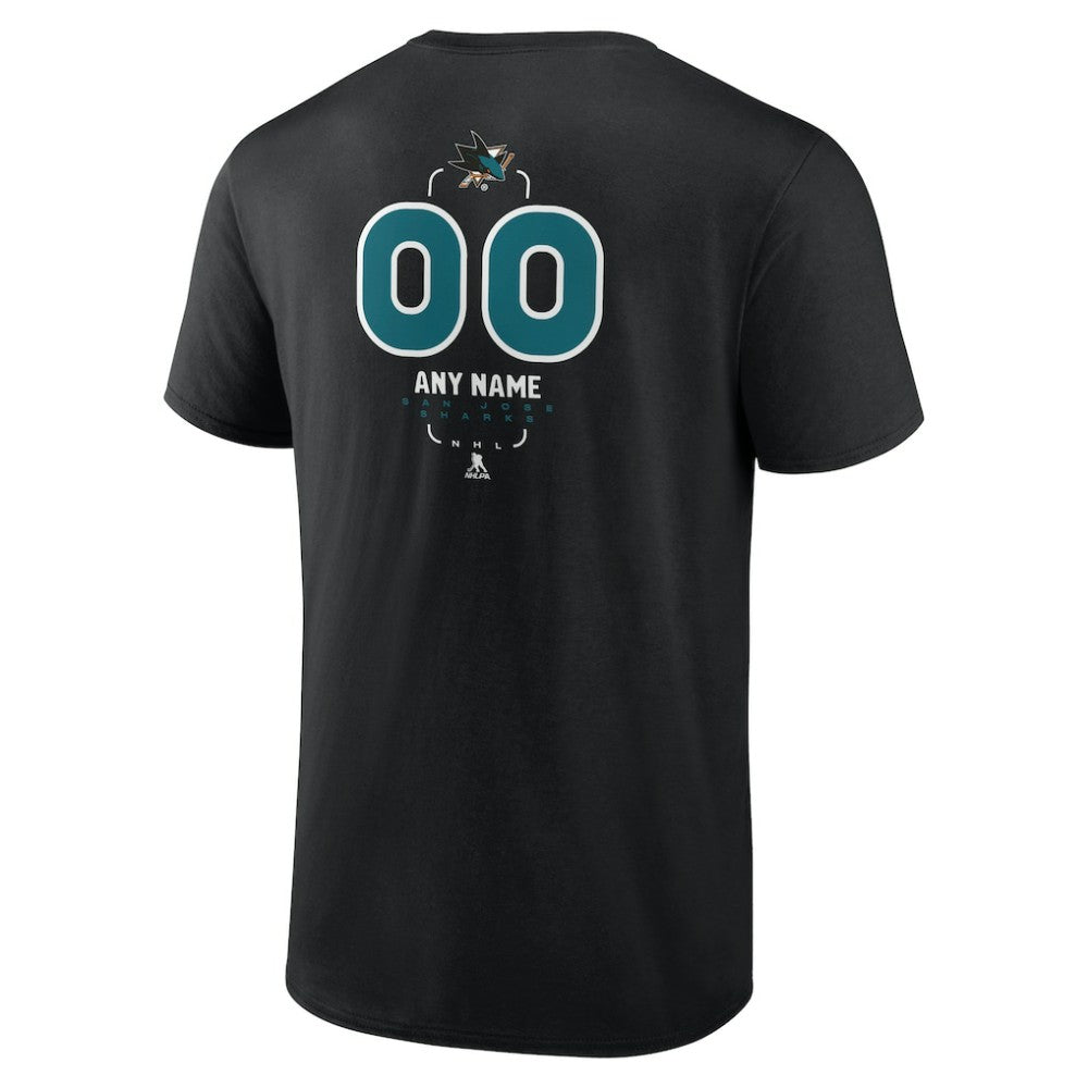 San Jose Sharks Personalized Name & Number Midfielder T-Shirt - Black T-shirts