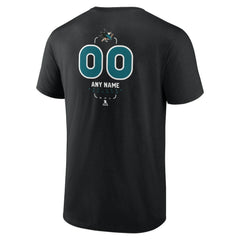 San Jose Sharks Personalized Name & Number Midfielder T-Shirt - Black T-shirts
