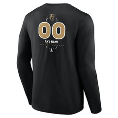 Vegas Golden Knights Personalized Name & Number Midfielder Long Sleeve T-Shirt - Black T-shirts