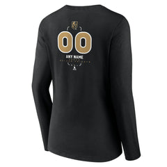 Vegas Golden Knights Women's Personalized Name & Number Midfielder Long Sleeve V-Neck T-Shirt - Black T-shirts